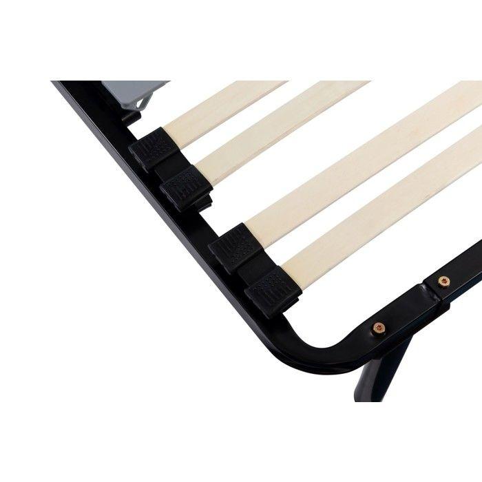 Michel - 140x190 Black Box Spring Slatted Frame Reinforced At the Basin 9 Feet Height 29 Cm In Metal - Quick and Easy Assembly