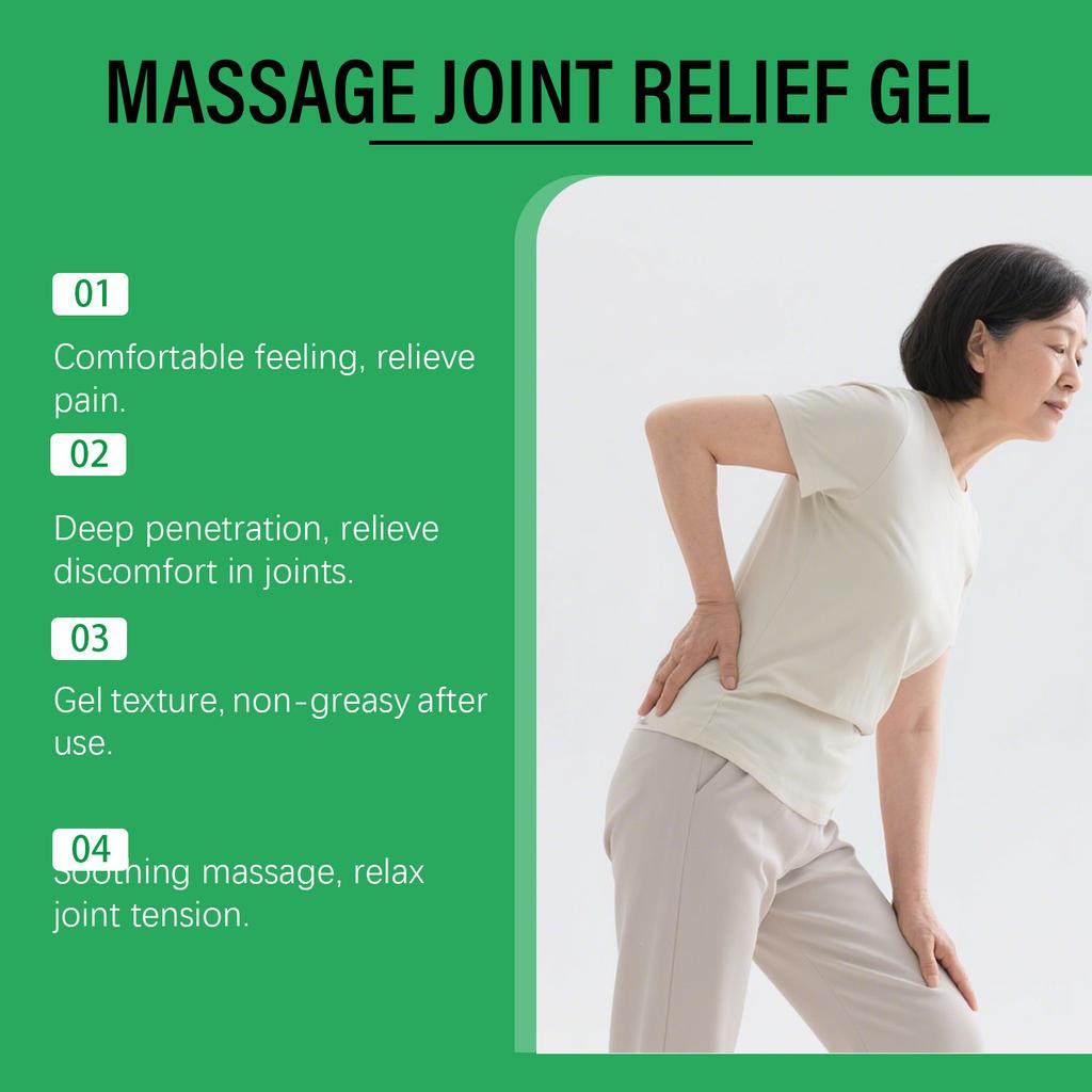 Массажный гель для облегчения боли в суставах Гель для облегчения боли Гель Имеет легкую и комфортную текстуру, уменьшающую дискомфорт в суставах