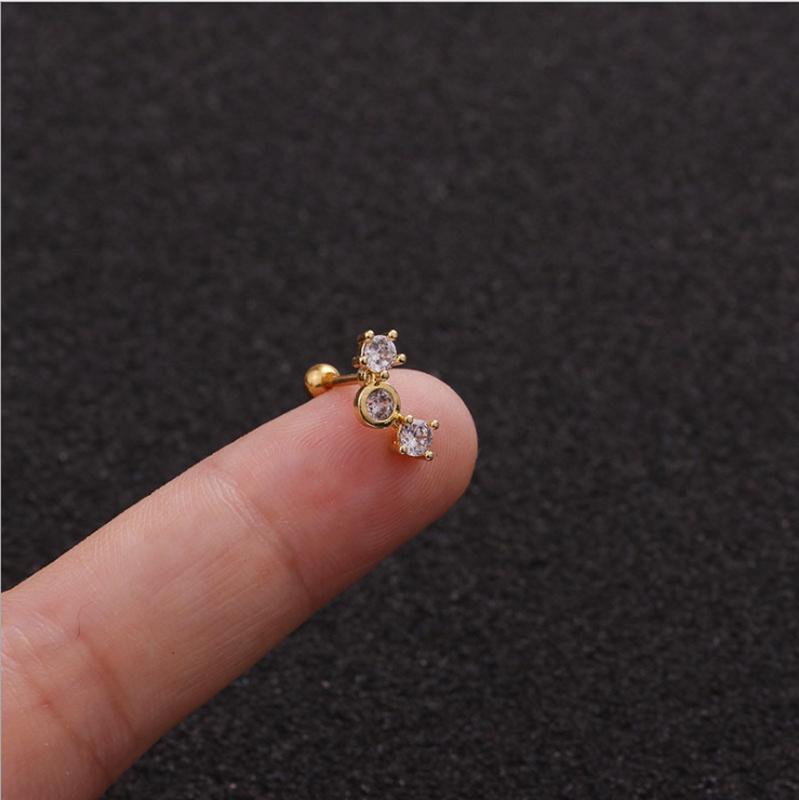 1 шт. новые серьги-гвоздики из нержавеющей стали с изображением листьев и звезд, блестящие серьги-гвоздики для ушей с кубическим цирконием, ювелирные изделия для пирсинга