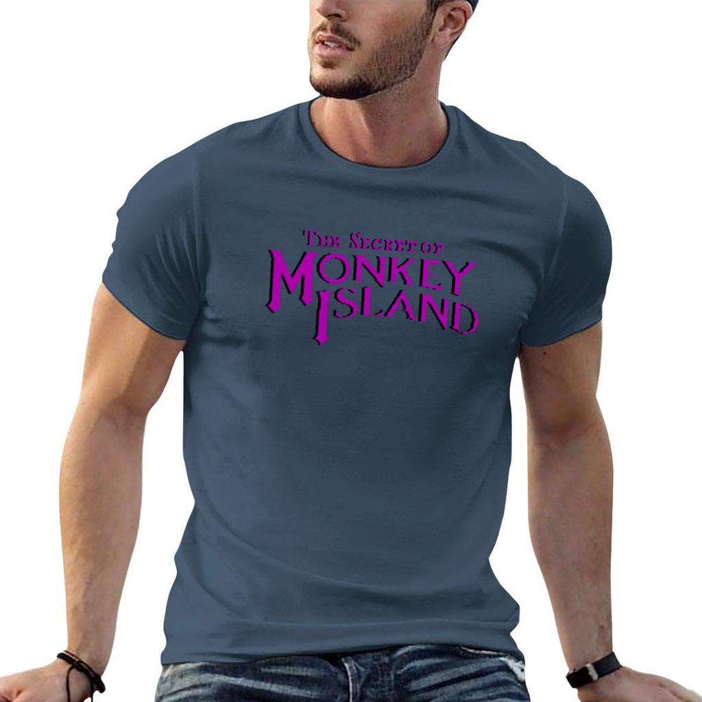 Monkey Island - Секрет Острова Обезьян Оригинальный Логотип Наклейка Футболка черные спортивные футболки для мужчин