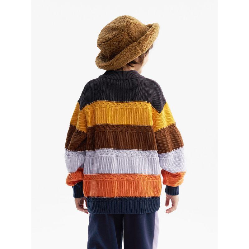 [Vip][Vip]Mqd Children's Clothing Boys' Sweater Knitwear Spring and Autumn New Style Children's Colorful Striped Half-Turtleneck Sweater