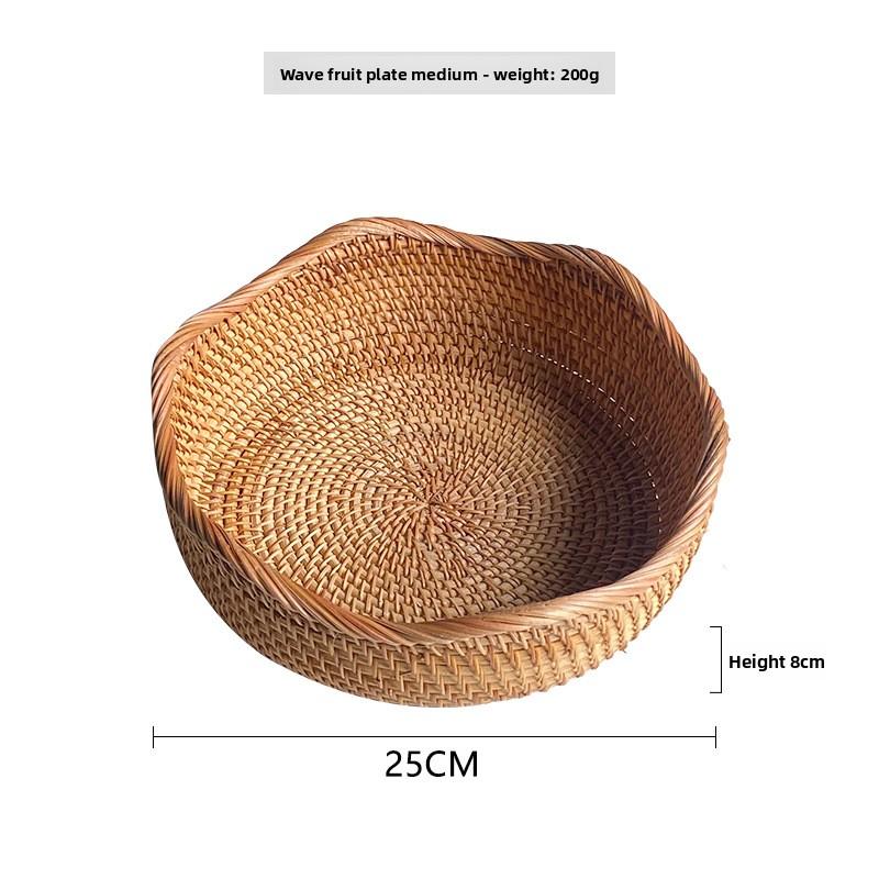 Осенняя лоза ручной работы плетеная корзина для хранения фруктов, конфет, закусок, тарелка для выпечки, китайская фруктовая тарелка