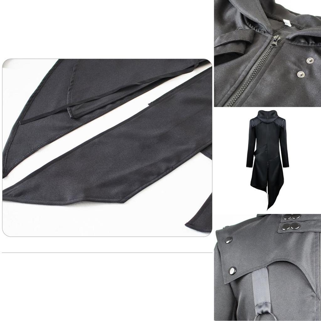 Элегантный готический сюртук с ласточкиным хвостом для мужчин. Идеальный костюм для косплея, униформа на Хэллоуин.