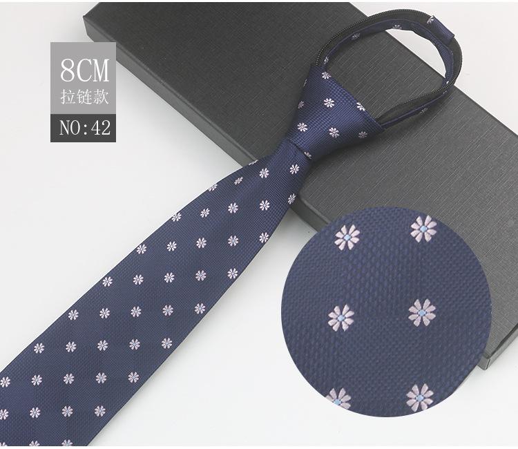 Business Zipper Men'S Work Meeting Banquet Host Easy Pull No Knot Stripes Professional Suit Gentleman'S Tie