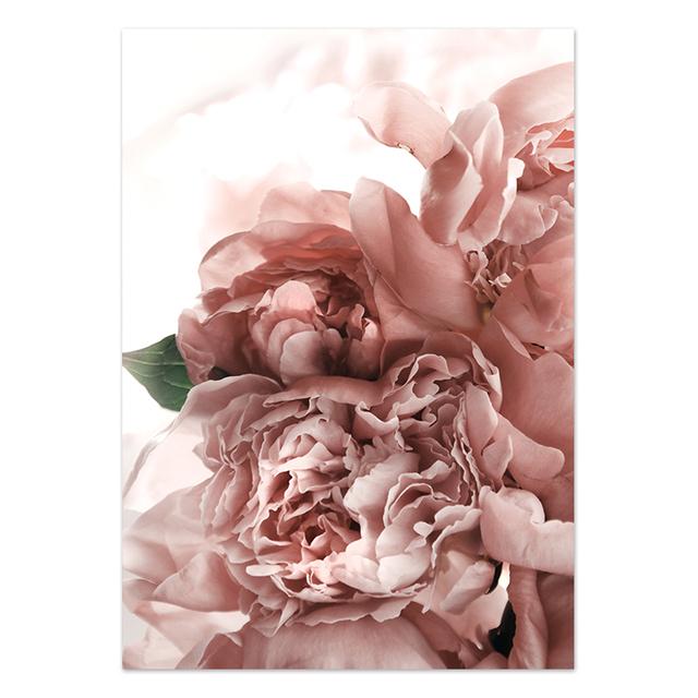 Современное растение, цветок, картина, свежие эстетические декоративные постеры для гостиной, розовый пион, настенная художественная картина, печать плакатов