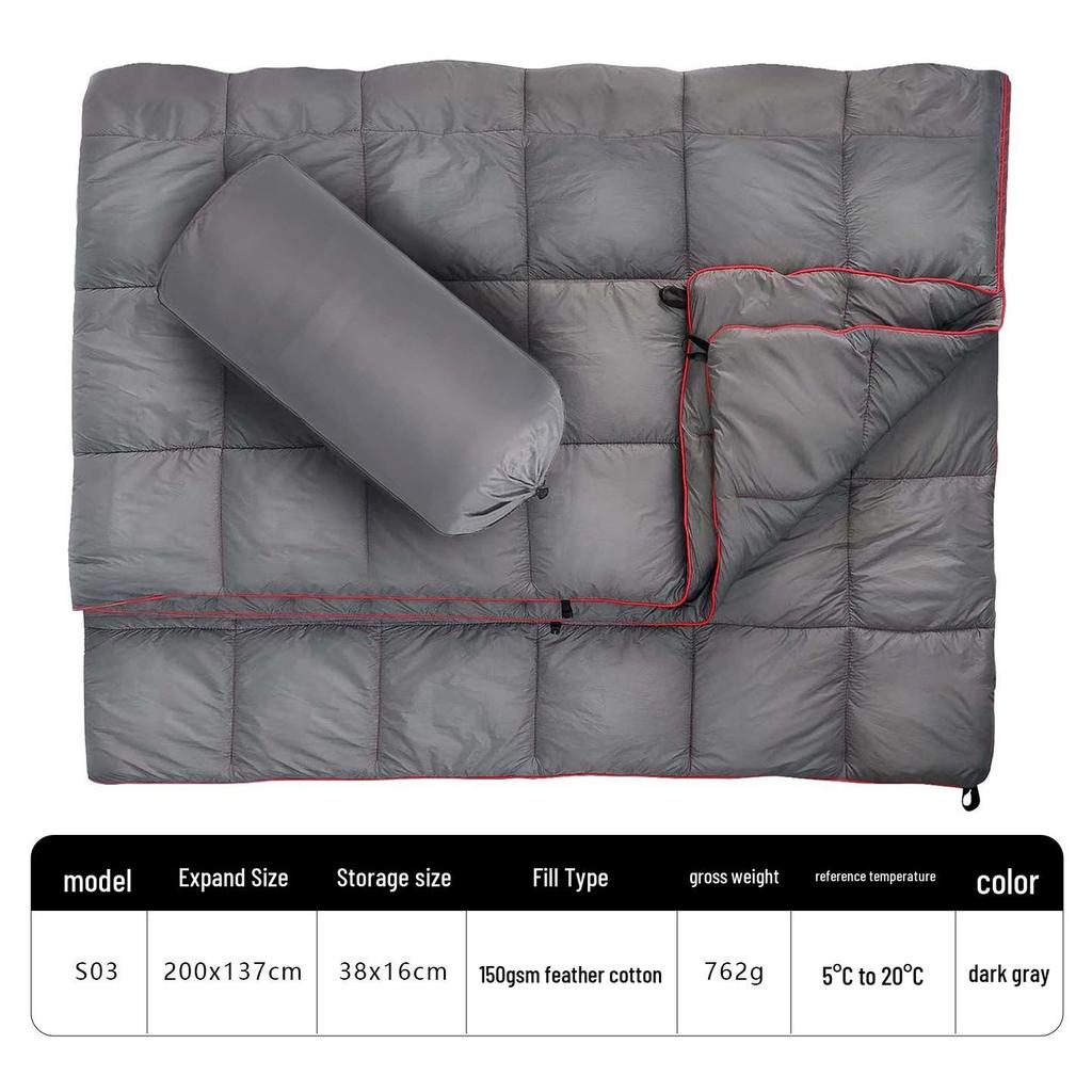 Портативное уличное пуховое одеяло и дорожное покрывало для кемпинга, офиса и использования в помещении