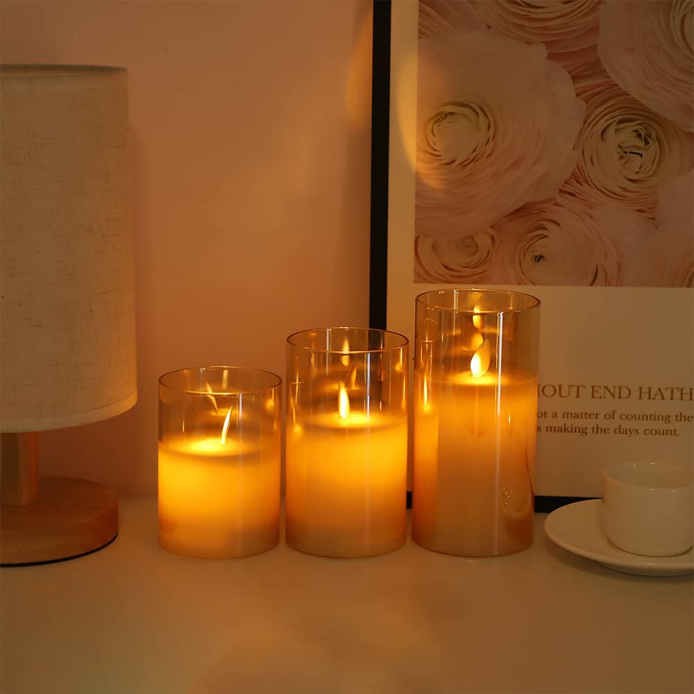 Светодиодная свеча AnnTec LED LED золотистого цвета, которая мерцает как настоящий теплый цвет без использования энергии, поставляется со специальным пультом дистанционного управления яркостью USB LED свеча, стекло,