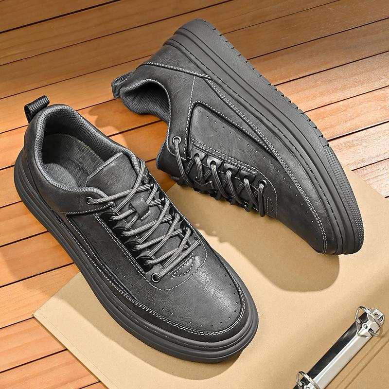 Модный классический бренд Мужская кожаная повседневная обувь Толстая подошва Износостойкая Уличная обувь Оксфорды Модная мужская спортивная обувь