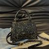Elegant Black White Pink And Silver Sequin Handbag For Women Casual Daily Use