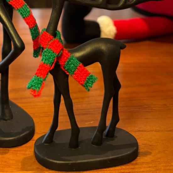 1/2 шт. Рождественская статуэтка оленя с шарфом, минималистичная фигурка силуэта лося, скульптура оленя, украшение для дома, офиса, рабочего стола