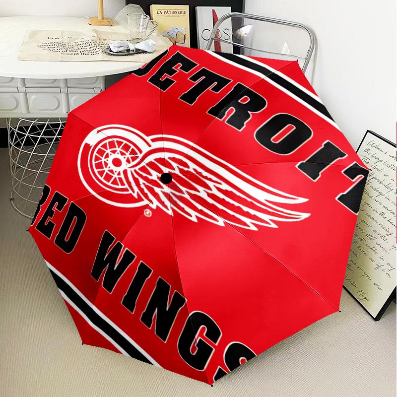 Зонт с логотипом Red Wings Складной зонт, автоматический зонт 8 спиц для путешествий, кемпинга Подарок на Хэллоуин, Рождество