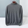 Кашемировая рубашка мужская с высоким воротником, средней и толстой вязки, теплый молодежный однотонный свитер