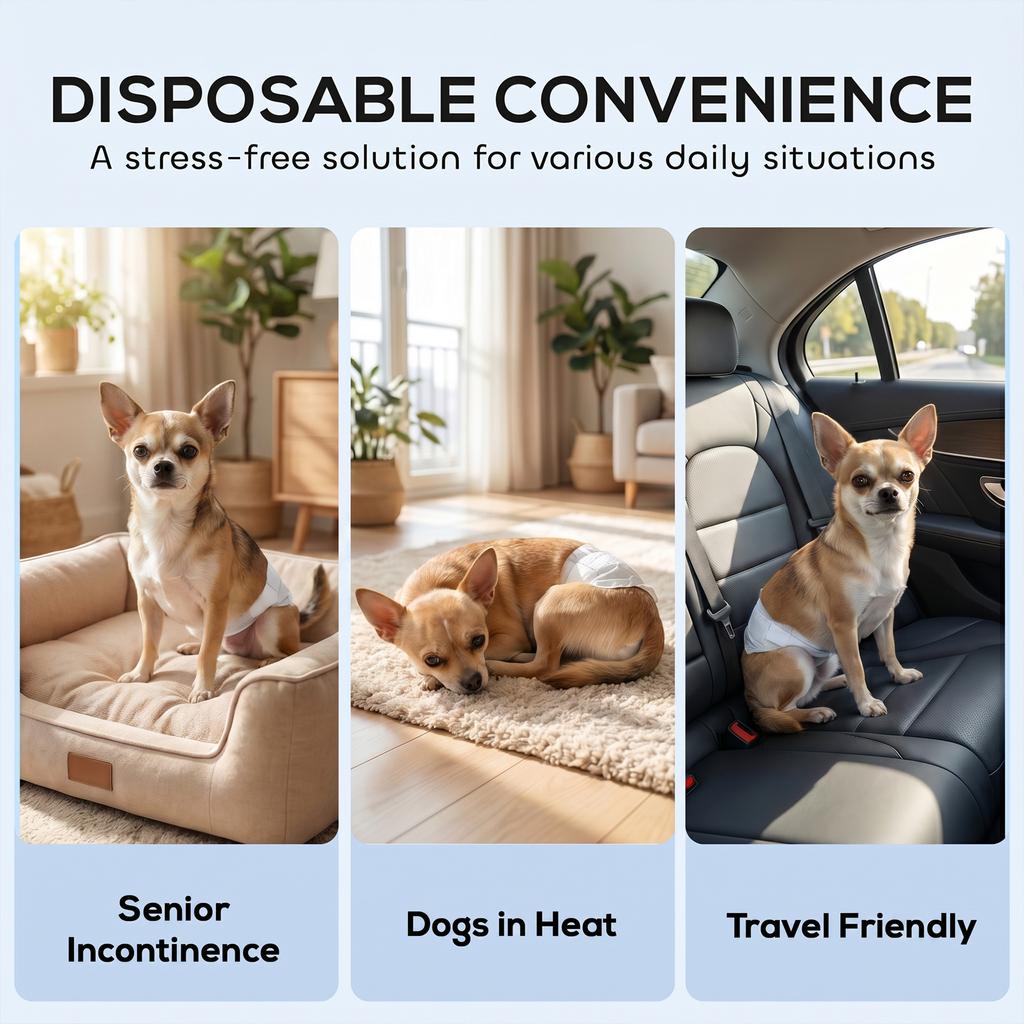 Disposable Dog Diapers Male Absorbent Dog Nappies XS 20-28 cm