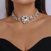 Women's Light Luxury Rhinestone Necklace Court Retro Exaggerated Shining Necklace European and American Sexy Geometric Necklace