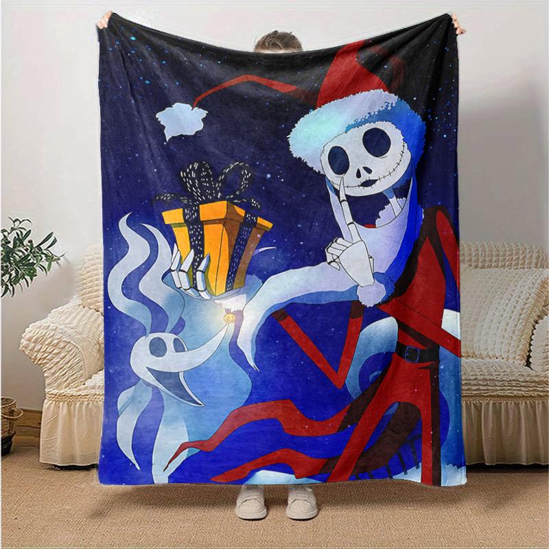 1Pc Christmas Nightmare Before Blanket Soft And Comfortable Casual Warm Camping Travel Christmas Halloween Gift M921511