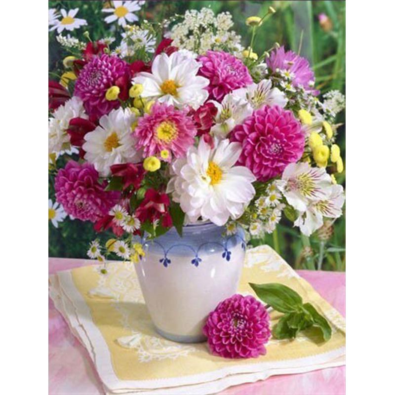 5D Алмазная картина Сиреневая вышивка Подсолнух Мозаика Дейзи Вышивка крестом Окно Домашнее искусство Настенный декор