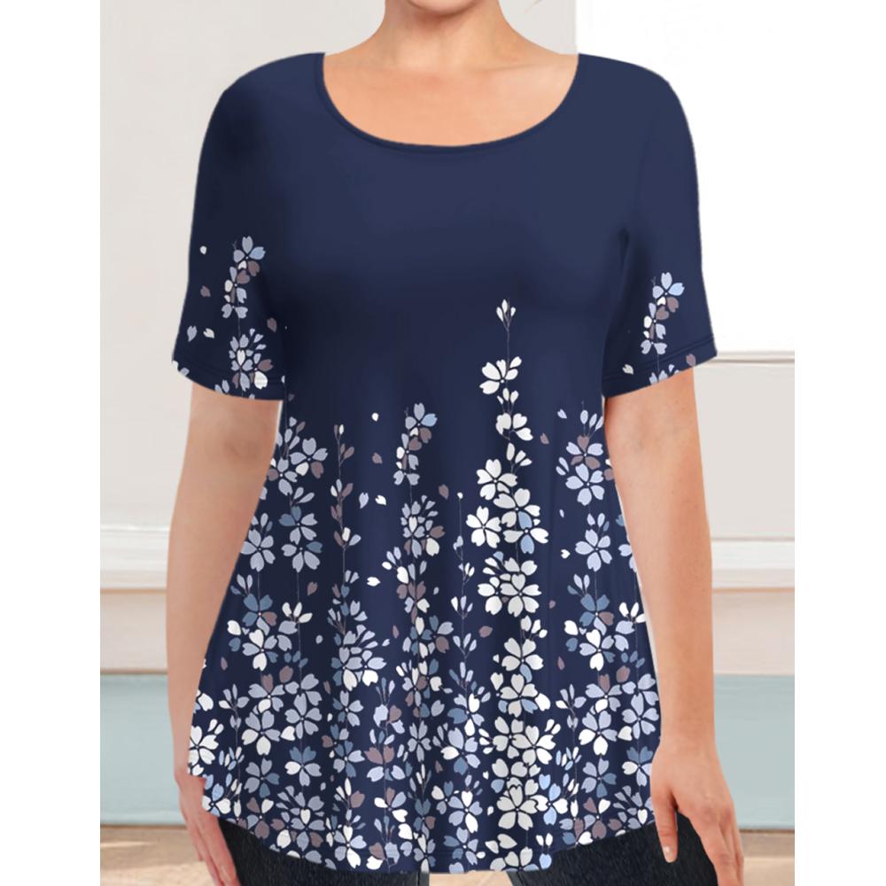 Новая женская футболка большого размера, футболка с 3d принтом, пуловер с круглым вырезом, топы с короткими рукавами, свободные женские футболки с большим контуром