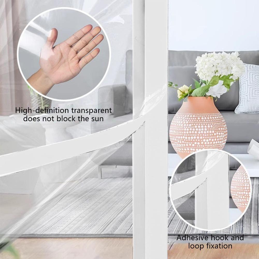 Winter window insulation kit, keeps out the cold and stays warm, adjustable clear film thickness (1 piece, white edge)