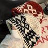 Winter Warm Knitted Hat for Women Retro Embroidered Blend Beanie Cap Unisex Ear Protection Winter Camping Hiking Caps