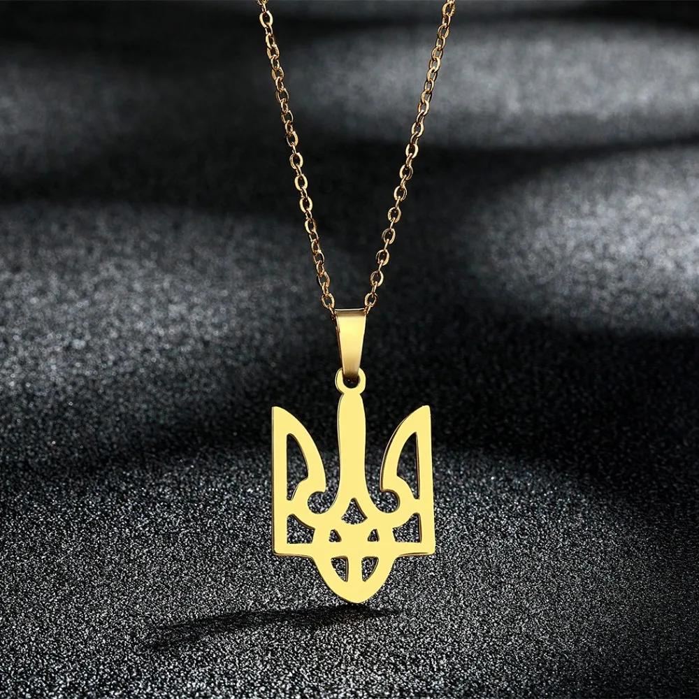 Kingdom Hearts Золотой Цвет Королевская Корона Трезубец Украина Кулон Модная Нержавеющая Сталь Цепочка Ожерелье для Женщин Мужчин Ювелирные Изделия Подарок
