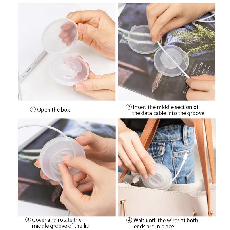 Data Cable Storage Box, Headphones, Mobile Phone Charging Cable Winding Device, Household Office Supplies