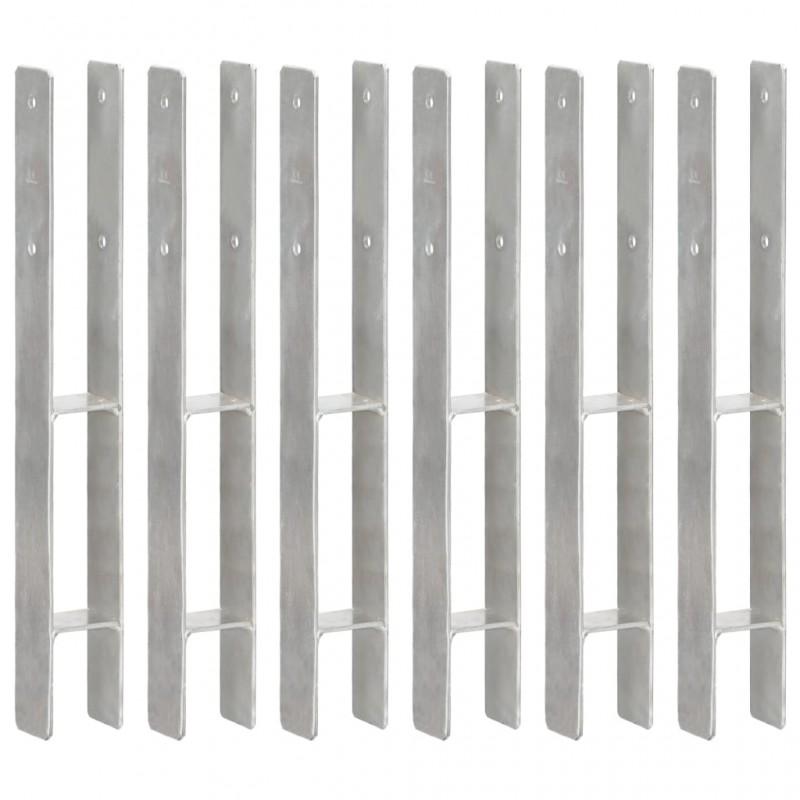 Day and Night - Day and Night Fence Anchors 6 Pcs Silver Galvanized Steel 7x6x60 Cm