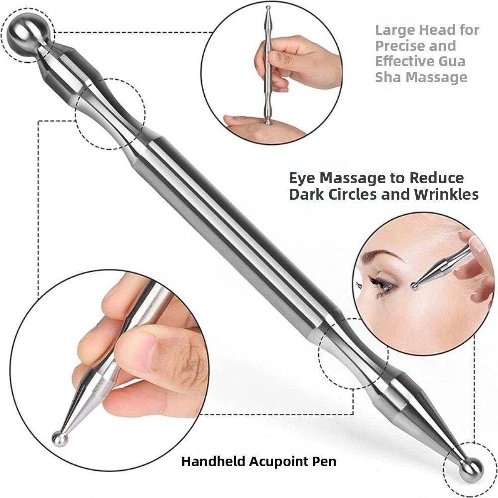 Self-Care Tool Acupuncture Pen Dual Head Design Dual Head Massager Acupressure Bar  Facial Care