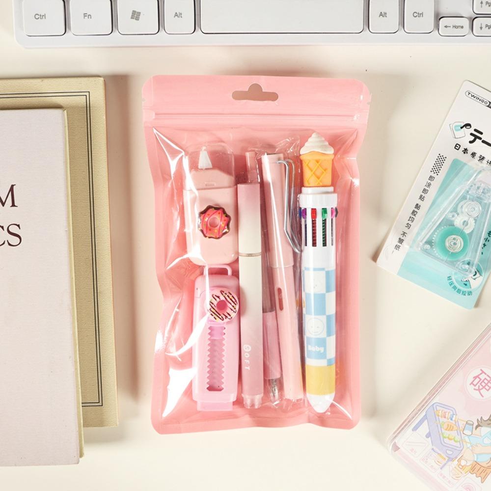 Portable Stationery Set 6-in-1 Ballpoint Pen Durable Pencil Eraser Students Gift