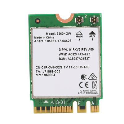 Высокоскоростная 2.4G + 5G двухдиапазонная беспроводная WIFI-карта Bluetooth 5.0 для ноутбука NGFF M.2