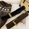 Y2k Rivet Waist Belt Pin Buckle Ultra-wide Waistband  Women Coat Skirt Decoration