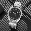 Modern Wrist Watch Men Roman Numeral Watch, Round Dial with Casual Quartz Stainless Steel Band, Business Fashion Jewelry