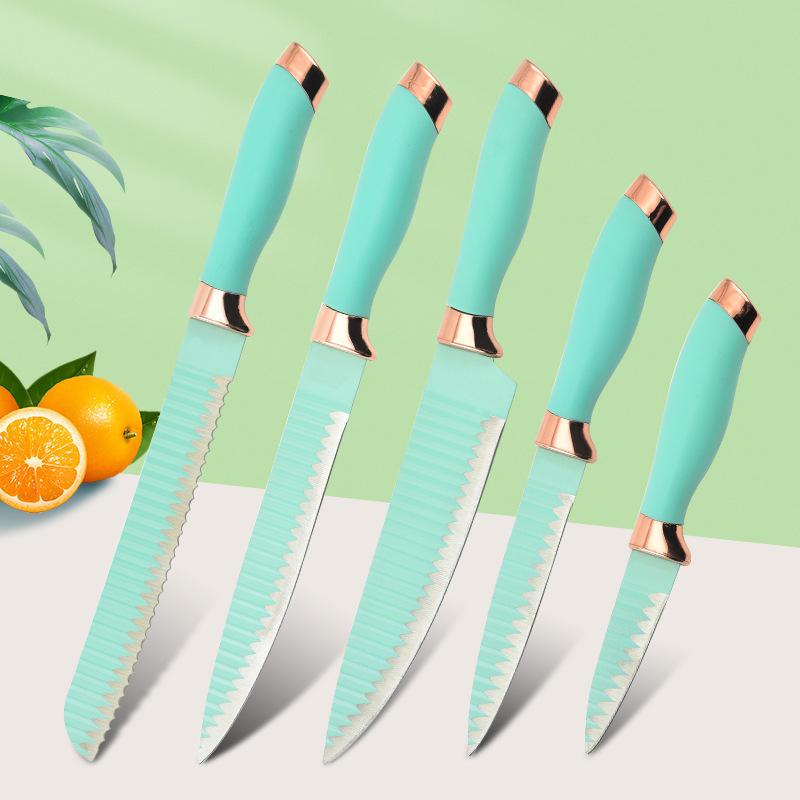 5 шт. наборы ножей, набор кухонных ножей, ножи шеф-повара, кухонный нож для нарезки фруктов, нож для хлеба, резак