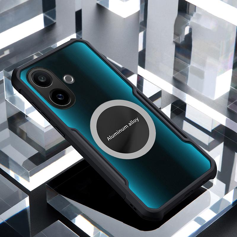 Для Vivo V60 Lite чехол Жесткий чехол для телефона Прозрачный Ударопрочный с держателем-кольцом для автомобильной навигации Для Vivo V60 Lite Корпус телефона