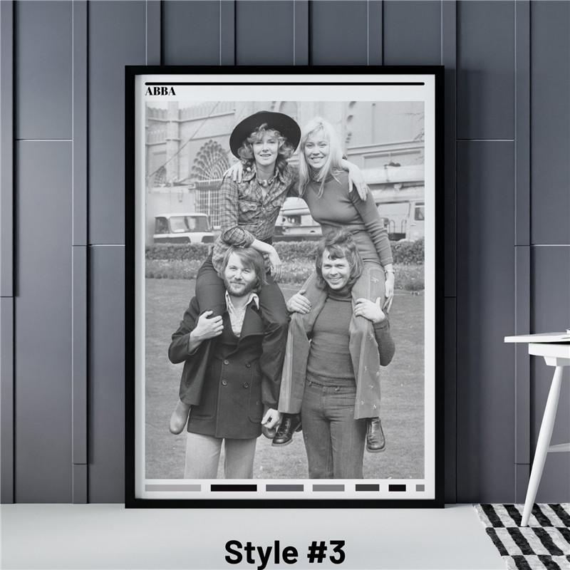Плакат Abba, шведский поп-член Abba, черно-белый холст, живопись, постеры, декоративные фрески, настенное искусство, декор комнаты, эстетика