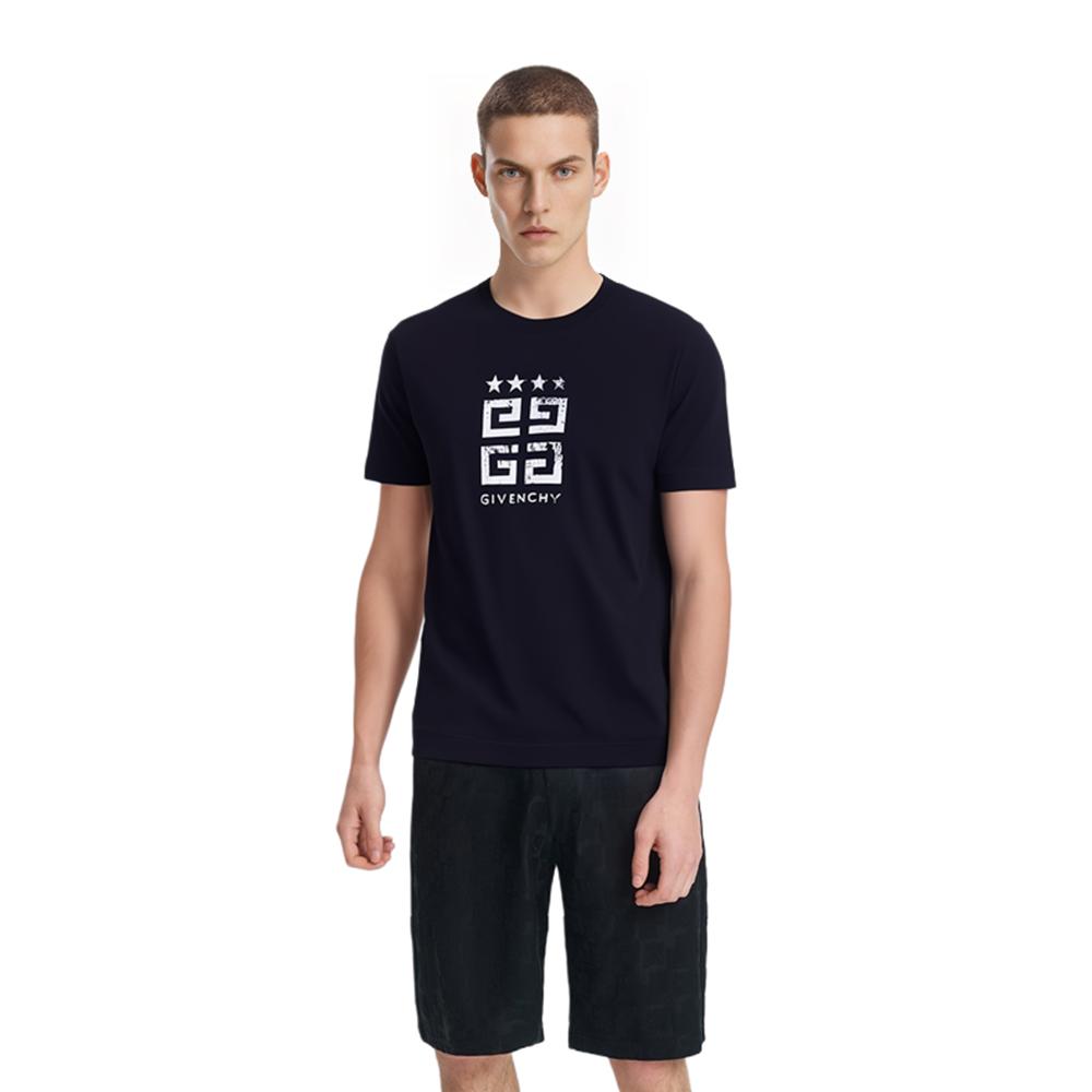 Givenchy Хлопковая футболка 4G Stars BM716R3YEL-001