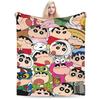 Crayon Shin chan Demon Slayer Fleece Throw Blanket Anime  Blankets for Home Travel Warm Plush Thin Quilt