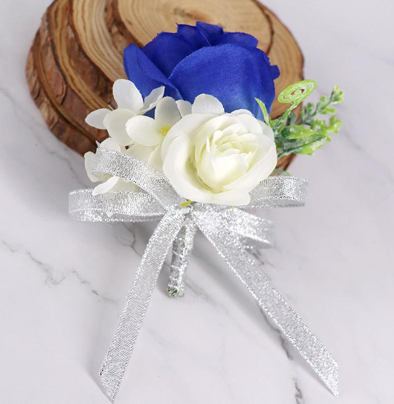 Искусственные цветы Свадебные браслеты-корсажи Цветок Невеста Подружки невесты Цветы в руку Женский Синий Корсаж Вечеринка Свадьба Выпускной