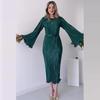 2024 Autumn Women's Flared Sleeve High Waist Slimming Dress