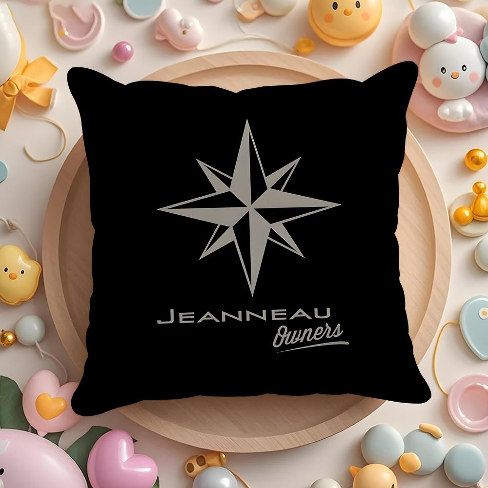 Чехол на подушку с логотипом J-Jeanneau Yachts для дома и автомобиля, многоцелевой - Двусторонний, Мягкий и прочный для ежедневного использования