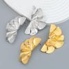 Trendy Metallic Floral Alloy Earrings: European & American Style