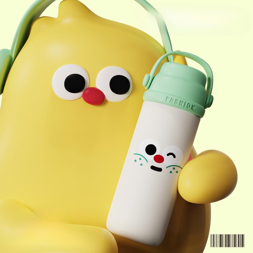 Новая Мультяшная Водяная Чашка Детская Портативная Термокружка для Школьников Портативная Стильная Вакуумная Кружка из Нержавеющей Стали для Мужчин и Женщин Долговечная