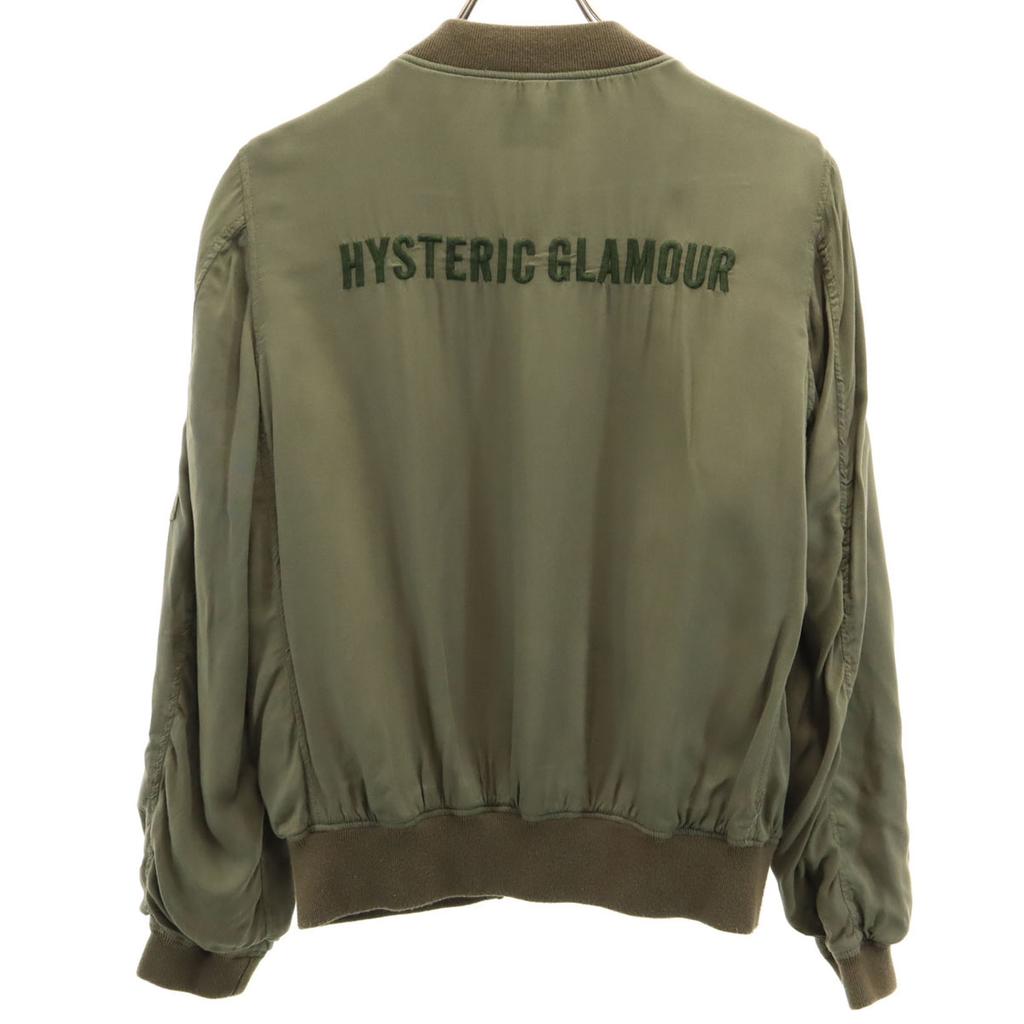HYSTERIC GLAMOUR Сделано в Японии Смесь вискозы Куртка-пилот MA-1 свободного кроя хаки Женская Б/У