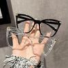2PCS Plastic Fashion Cat Eye Frame Women Clear Glasses For Daily Life Men Eyewear Take Photo Clothing Accessories.