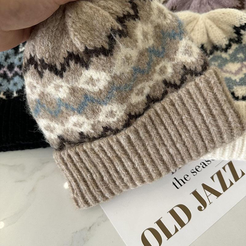 Вязаная шерстяная шапка для женщин на осень и зиму, универсальная, в стиле ретро, теплая, подчеркивающая лицо, модная, высокого класса, для улицы, защищающая от холода, шапка-бини