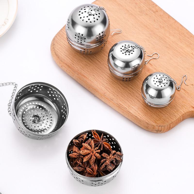 1PC Seasoning Ball Ball Shape Stainless Steel Tea Infuser SpiceBall With Rope Chain