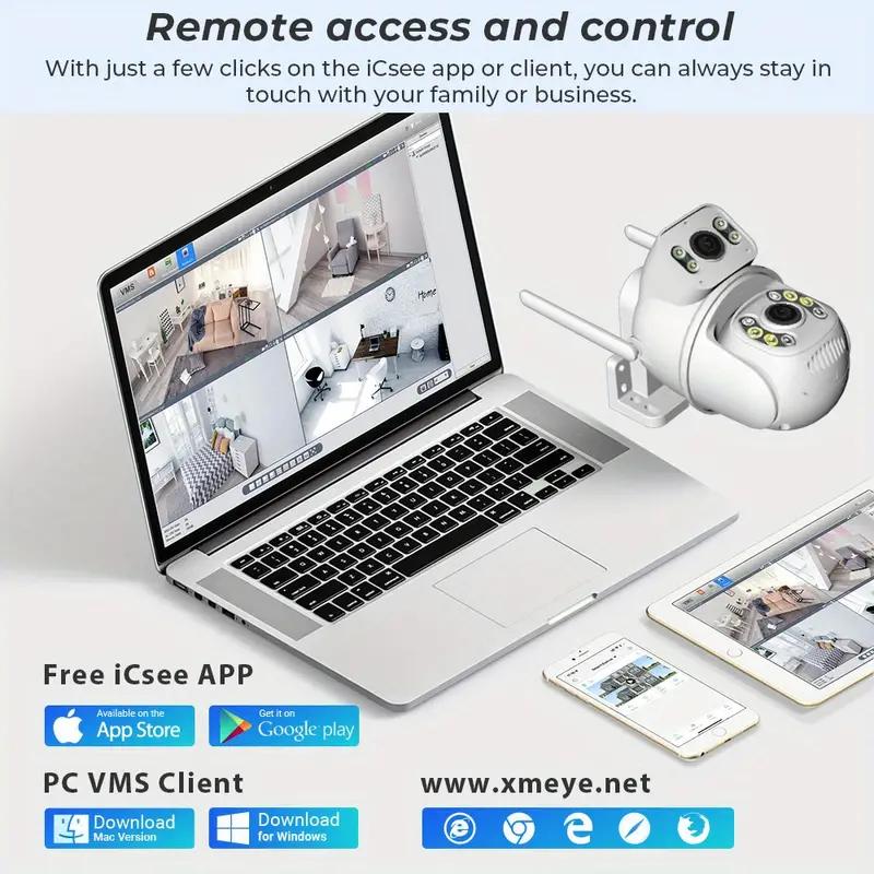 ICSEE 8MP 4K двойной объектив WIFI PTZ IP-камера безопасности двойной экран в реальном времени Ai автоматическое отслеживание обнаружения тела наружное водонепроницаемое видеонаблюдение CCTV