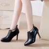 Мода Осень Новые Модные Остроносые Короткие Ботильоны Повседневные Высокие Каблуки Простые Удобные Универсальные Сексуальные Ботильоны