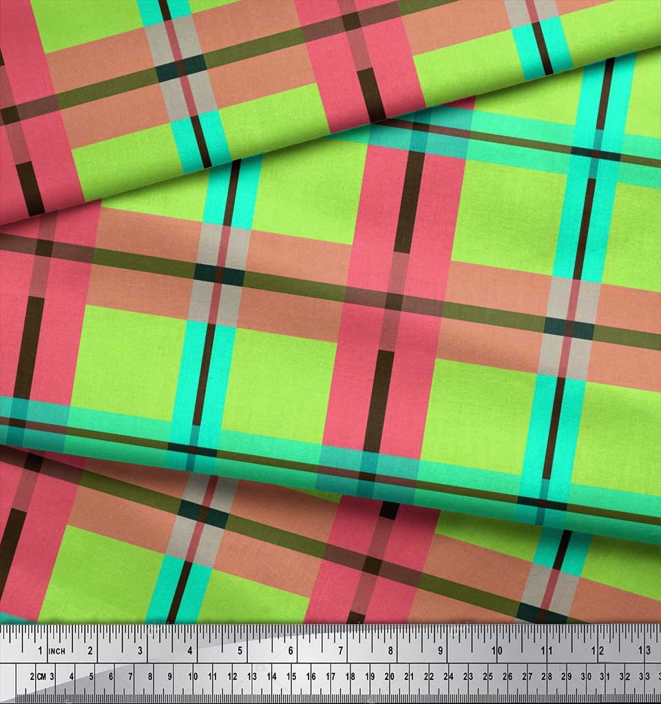 Soimoi Ткань японский креп-сатин в клетку с принтом в клетку швейная ткань метр 42 дюйма