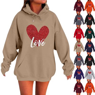 Женский свободный удобный повседневный модный свитшот с длинным рукавом с принтом Love