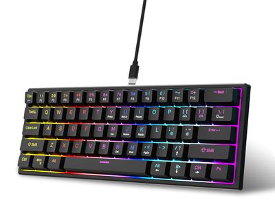 61-клавишная RGB механическая игровая клавиатура с синими переключателями, с возможностью горячей замены, полноразмерная, без стекла, Type-C, Plug and Play, для настольного компьютера, новая